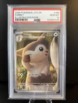 PSA 10 💎 GEM MINT Pokemon Journey Together Furret Illustration Rare #168/159 - Image 1