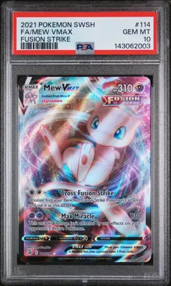 2021 Pokemon Sword & Shield Fusion Strike #114 Fa/Mew Vmax Fusion Strike PSA 10 - Image 1