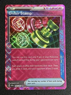Unfair Stamp 165/167 ACE SPEC Rare Twilight Masquerade Pokemon Holo NM 1 - Image 1