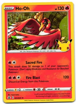 Ho-Oh 001/025 - 🌊 Celebrations Rare Pokemon TCG 🖤 - LP - Image 1