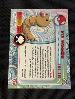 #13 Weedle LP - Pokemon Topps Series 1 - Image 2