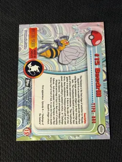 #15 Beedrill NM - Pokemon Topps Series 1 - Image 2