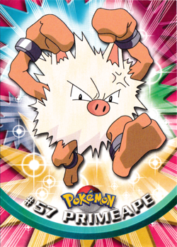 Primeape 57 - Topps Pokemon Series 1 MP - Image 1