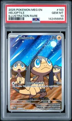 2025 POKEMON MEG EN-MEGA EVOLUTION #143 HELIOPTILE ILLUSTRATION RARE PSA 10 Gem - Image 1