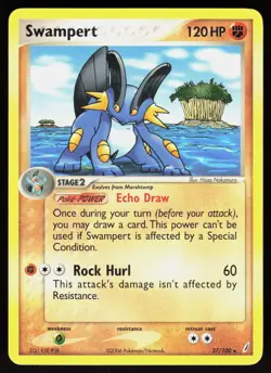 Swampert 27/100 Rare Crystal Guardians Pokemon Heavily Played - Image 1