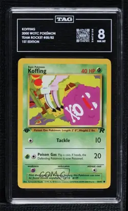 Koffing 1st Ed. Pokemon Team Rocket TAG 8 2000 - Image 1
