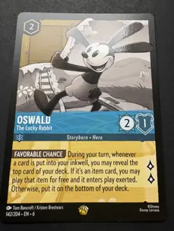 Disney Lorcana - Oswald - The Lucky Rabbit (142/204) Azurite Sea NM - Image 3