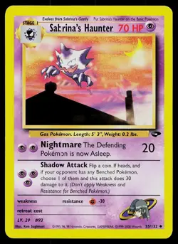 Pokemon Card Gym Challenge Sabrina's Haunter 55/132 Uncommon - Image 1