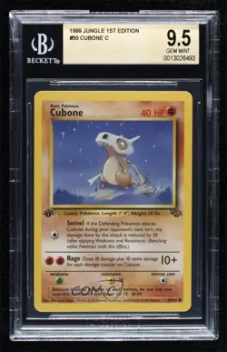 Cubone 1st Ed. Pokemon Jungle BGS 9.5 GEM MINT 1999 - Image 1