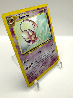 Espeon 1/75 Neo Discovery Unlimited Pokemon Card MP with Damage to top Corner - Image 2