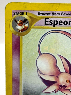 Espeon 1/75 Neo Discovery Unlimited Pokemon Card MP with Damage to top Corner - Image 3