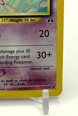 Espeon 1/75 Neo Discovery Unlimited Pokemon Card MP with Damage to top Corner - Image 5