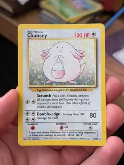Pokemon TCG Chansey Base Set Holo Rare Card 3/102 LP NM Condition - Image 1