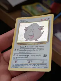 Pokemon TCG Chansey Base Set Holo Rare Card 3/102 LP NM Condition - Image 2