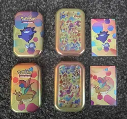 Pokemon 151 Mini Tins *Empty x2 Dragonite & Gengar + Info Cards - Image 1