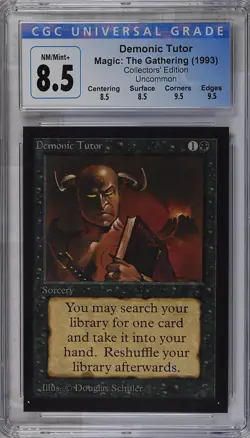 DEMONIC TUTOR Collectors Ed U CGC 8.5 Q++ MTG [Nostalgium] - Image 1