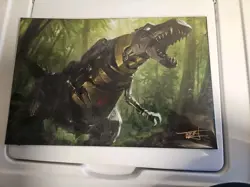 Magic The Gathering Grimlock Tyler Jacobson Print Dinobots Transformers Signed - Image 1