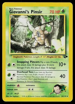 Pokemon Card Gym Challenge Giovanni's Pinsir 24/132 Rare - Image 1