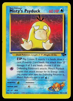 Pokemon Card Gym Challenge Misty's Psyduck 90/132 Common - Image 1