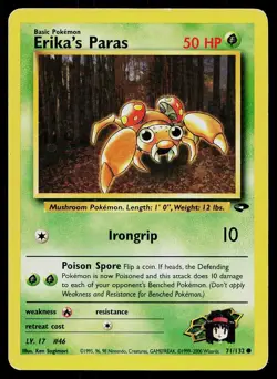 Pokemon Card Gym Challenge Erika's Paras 71/132 Common - Image 1