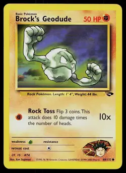 Pokemon Card Gym Challenge Brock's Geodude 68/132 Common - Image 1