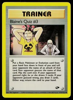 Pokemon Card Gym Challenge Blaine's Quiz #3 112/132 Uncommon - Image 1