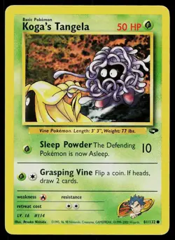 Pokemon Card Gym Challenge Koga's Tangela 81/132 Common - Image 1