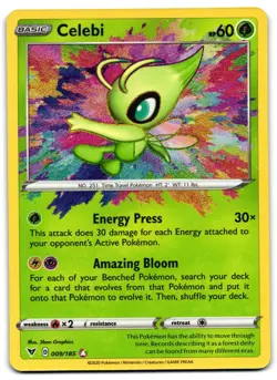 Celebi 009/185 - Vivid Voltage Amazing Rare Pokemon TCG - LP Card - Image 1