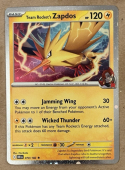 Team Rocket's Zapdos Cosmos Holo SWIRL Destined Rivals Promo 070/182 Pokemon TCG - Image 2