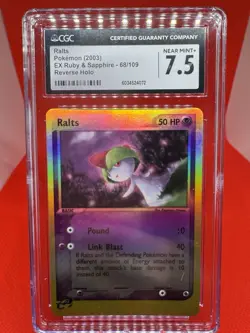 2003 Ralts 68/109 Reverse Holo EX Ruby & Sapphire Pokemon TCG CGC NM+ 7.5 - Image 1