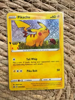 Pokemon 25th Anniversary GM 2020 Holo Pikachu Tail Whip Card - Image 1