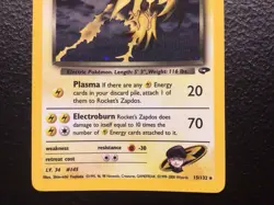 Pokemon Rocket's Zapdos Holo Gym Heroes 15/132 WOTC Vintage 2000 - Image 4