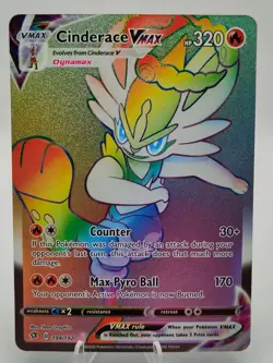 Pokemon Cinderace VMAX Secret Rare Full Art Holo 194/192 Rebel Clash 320 HP 2020 - Image 1