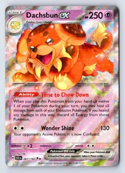 Dachsbun ex 67/142 Double Rare Stellar Crown Pokemon Near Mint - Image 1