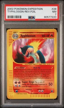 Pokemon TCG Typhlosion Expedition 65/165 Reverse Holo Rare PSA 7 - Image 1