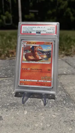 Pokemon 2020 Charizard 143/S-P Japanese Illustration Grand Prix PSA 10 Gem Mint - Image 1