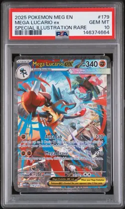 Pokemon 2025 Mega Lucario ex 179/132 SIR Mega Evolution GEM MINT PSA 10 - Image 1