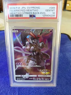 ARMORED MEWTWO PSA 10 2019 POKEMON SM-P JAPANESE #365/SM-P STRIKES BACK FA 8612 - Image 3