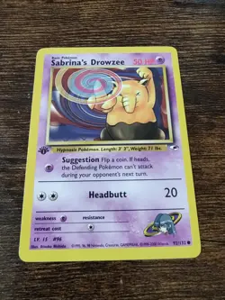 Pokemon Gym Heroes 1st Edition Sabrina's Drowzee 92/132 - Image 1