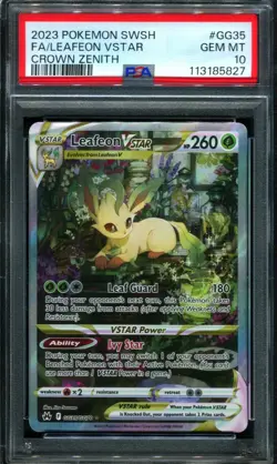 PSA 10 Leafeon VSTAR GG35/GG70 Crown Zenith Alt Art Pokemon Card - Image 1