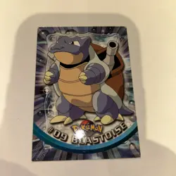 Pokemon TCG Blastoise Non Holo Topps TV Animation Edition 1999 Card #09 Used - Image 1