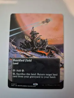 1x MtG EoS Petrified Field #77 Borderless/ Poster Non-Foil NM x1 - Image 1