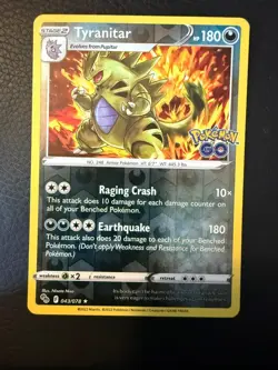 Tyranitar 043/078 Rare Pokemon GO Pokemon Reverse Holo Near Mint - Image 1