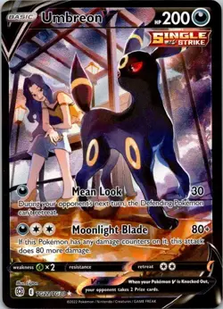 Pokemon Umbreon V Single Strike Full Art Holo TG22/TG30 200 NM (SKU 1-2) - Image 1