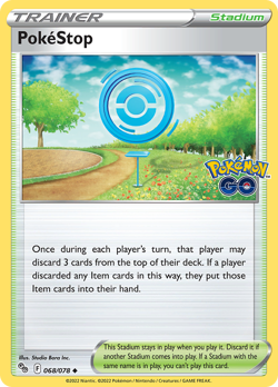 PokeStop 068/078 Uncommon Pokemon GO Pokemon Reverse Holo NM/M - Image 1