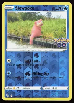 Slowpoke 019/078 Common Pokemon GO Pokemon Reverse Holo Near Mint - Image 1