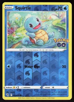 Squirtle 015/078 Common Pokemon GO Pokemon Reverse Holo Near Mint - Image 1