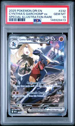 2025 POKEMON DRI EN-DESTINED RIVALS #232 CYNTHIA'S GARCHOMP EX PSA 10 - Image 1