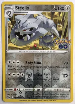 Steelix 044/078 Uncommon Pokemon GO Pokemon Reverse Holo Lightly Played - Image 1