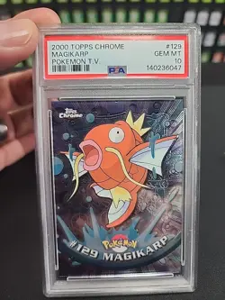 2000 TOPPS CHROME POKEMON T.V. #129 MAGIKARP PSA 10 MODERN GRADE STUNNER - Image 1
